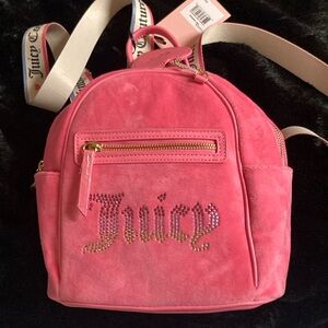 Juicy Couture NWT pink velvet backpack.